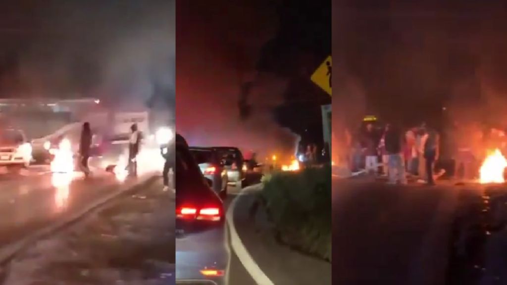 Comuneros bloquean la México-Cuernavaca; incendian cosas para evitar el paso de vehículos