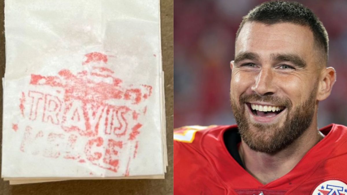 Foto:Redes sociales| Incautan fentanilo dentro de bolsas con imagen de Travis Kelce antes del Super Bowl LVIII