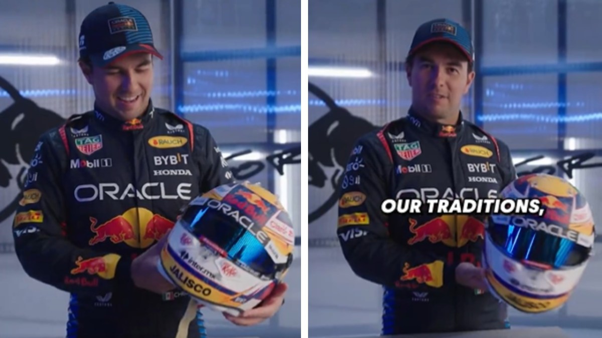 El piloto mexicano, Sergio 'Checo' Pérez, presentó el casco que utilizará con Red Bull para la temporada 2024 de la Fórmula 1.