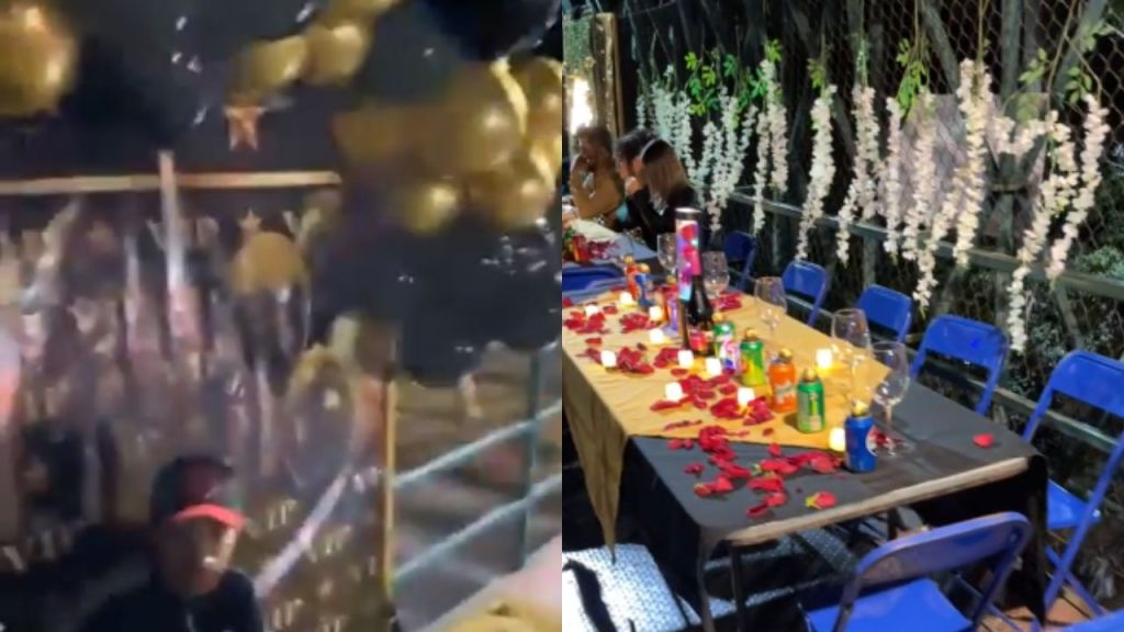 Foto:Captura de pantalla|VIDEO: Familia se viraliza tras festejar cumpleaños en un puente peatonal