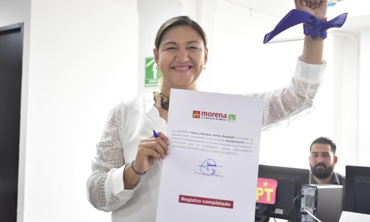 Nancy Marlene Núñez Reséndiz se registró hoy como candidata de Morena para competir en el proceso electoral por la Alcaldía Azcapotzalco.