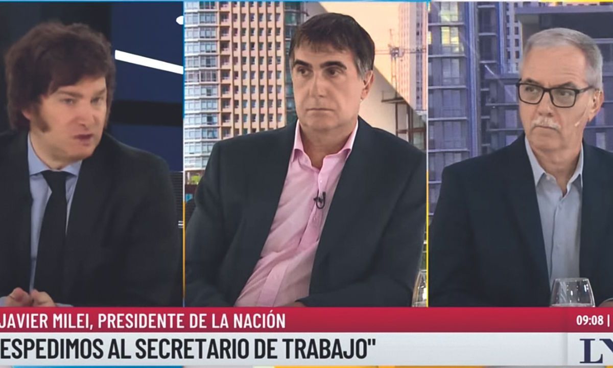 EN VIVO. Durante una entrevista con el periodista António Laje en la cadena LN+, el presidente Javier Milei anunció su decisión de echar al ministro.