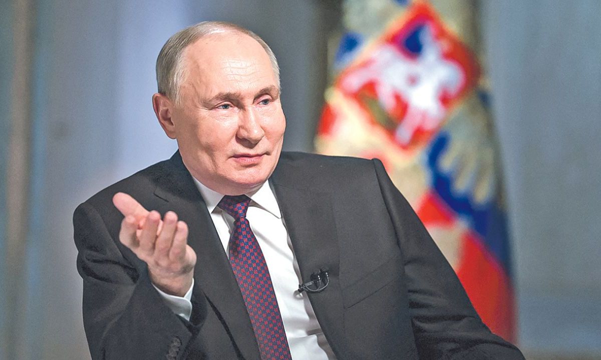 DECLARACIONES. El presidente de Rusia, Vladímir Putin, concedió ayer una entrevista al presentador de televisión y director general de la agencia de noticias RIA Novosti en Moscú.
