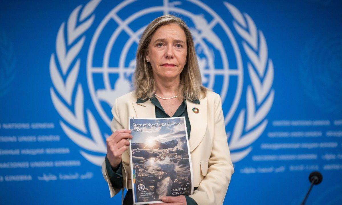 CONFERENCIA. Celeste Saulo, secretaria general de la OMM, reveló ayer el informe sobre el clima en Ginebra.