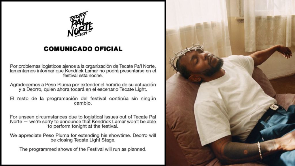 Kendrick Lamar cancela participación en el Tecate Pal Norte. Noticias en tiempo real
