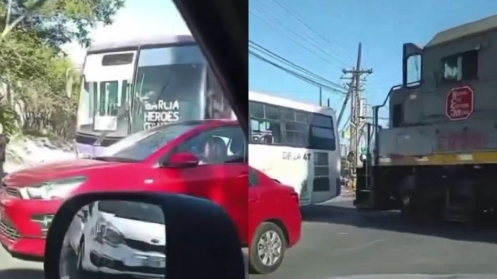 VIDEO: Tren colisiona con autobús en Santa Catarina; hay siete heridos. Noticias en tiempo real