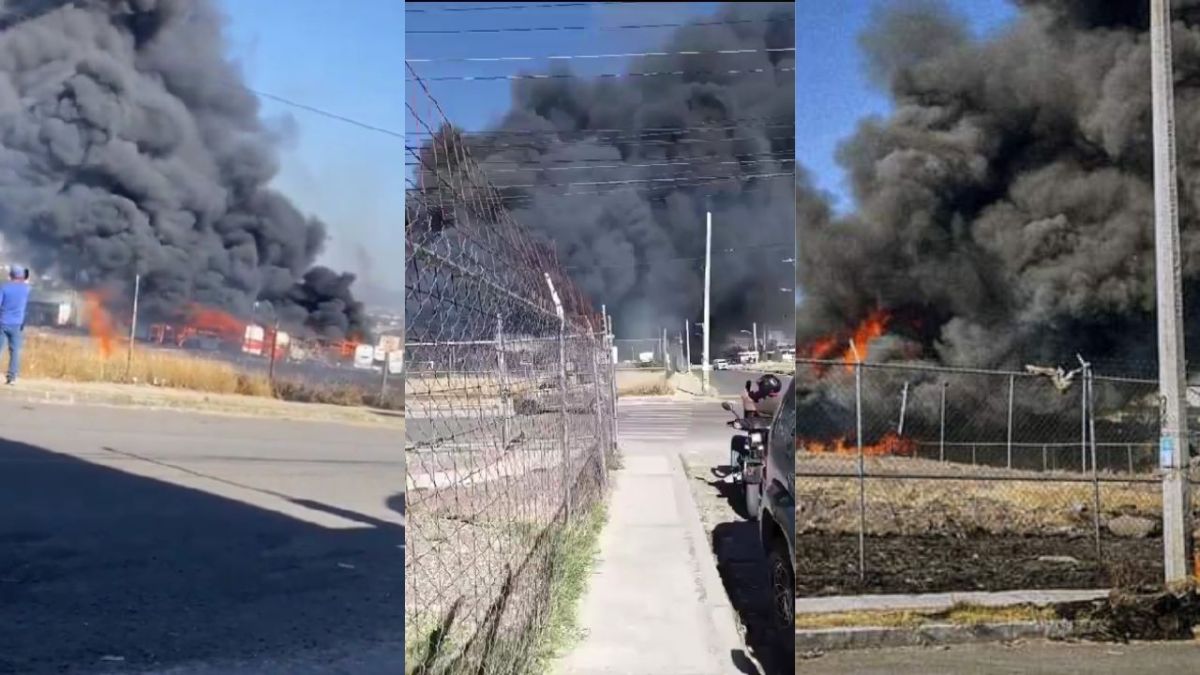 Lote de unidades de transporte público se incendian en Satélite