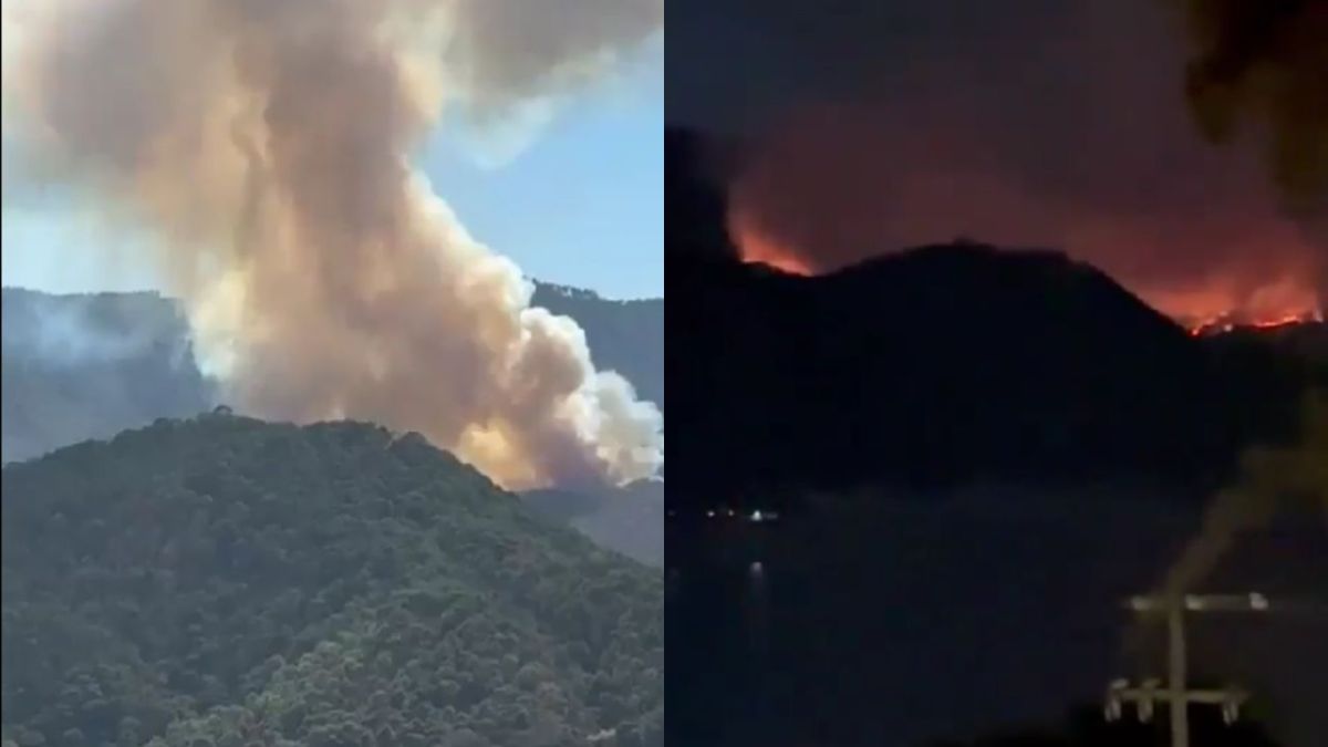 El incendio que se registró en la tarde en Valle de Bravo, aún continúa