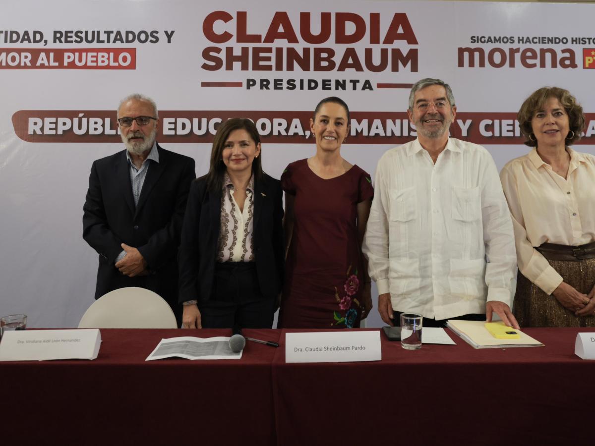 La presidenciable Claudia Sheinbaum presentó el eje "República Educadora, Humanista y Científica" en Cuernavaca, Morelos.