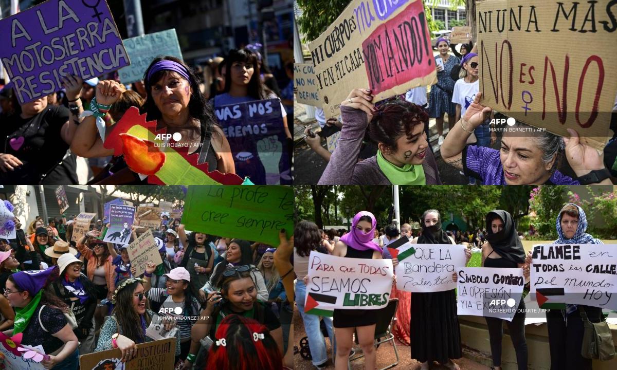 Desde Argentina hasta España, pasando por Francia, Honduras y Afganistán, miles de mujeres se movilizaron este viernes 8 de marzo