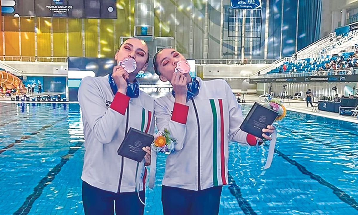 Las seleccionadas Daniela Ávila y Fernanda Carmona conquistaron la medalla de bronce dentro de la final de dueto libre en la primera fecha del serial de Copas del Mundo de Natación Artística