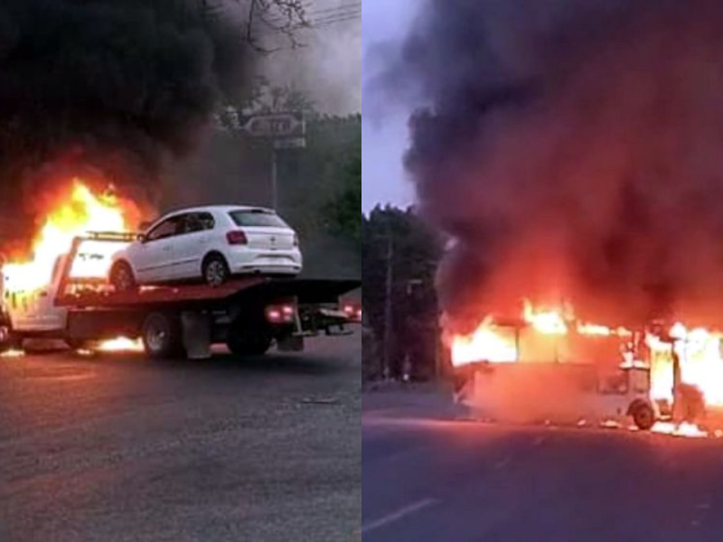Detención de delincuentes, desata quema de vehículos en Tabasco
