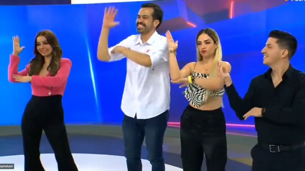 Jorge Máynez bailó en el noticiero de Telediario el tema viral de campaña "Presidente Máynez".