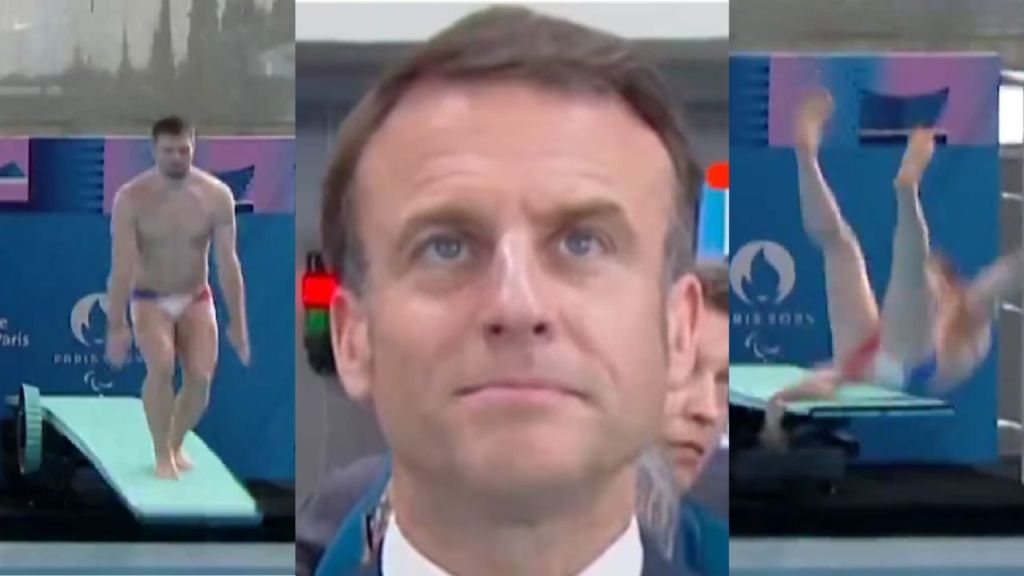 Así reaccionó Macron ante caída de clavadista francés en la inauguración del Centro Acuático de París