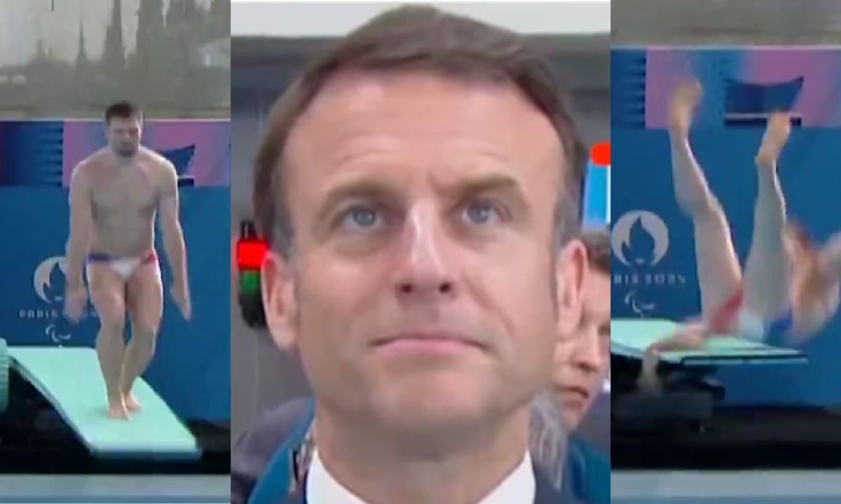 Así reaccionó Macron ante caída de clavadista francés en la inauguración del Centro Acuático de París