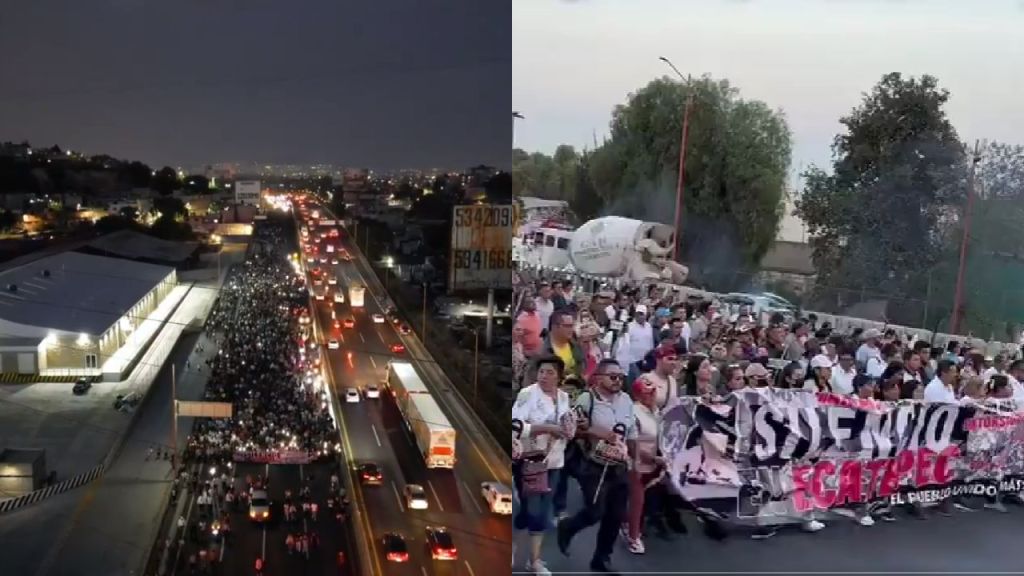 Manifestantes de la 'Marcha del silencio' exigen mayor seguridad en Ecatepec; se movilizan sobre la México-Pachuca