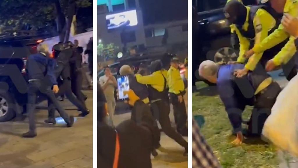 En redes sociales circula un video en el que Roberto Canseco es sometido por policías que irrumpieron en las instalaciones diplomáticas