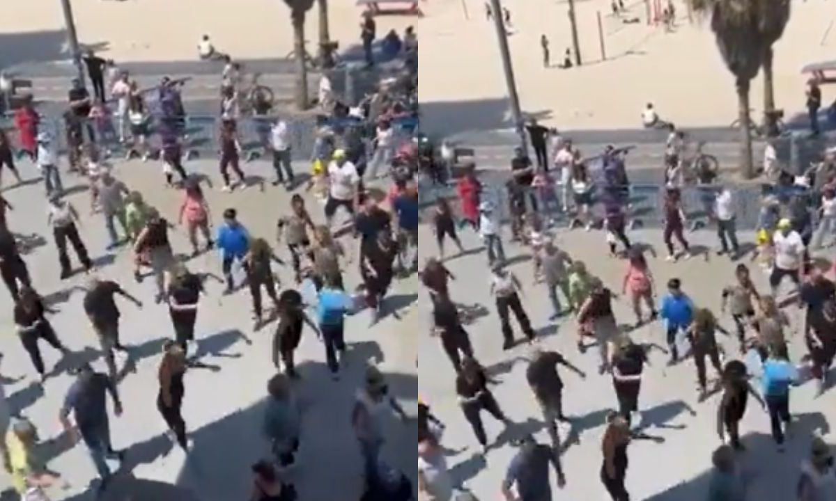 Foto:Captura de pantalla|VIDEO: Israelíes bailan en la playa de Tel Aviv tras el ataque aéreo de Irán