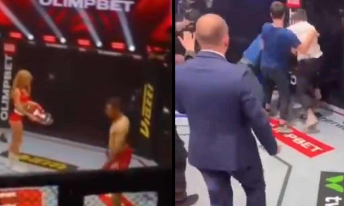 Foto:Captura de pantalla|VIDEO: Luchador agrede a una mujer en el ring; aficionados lo golpean