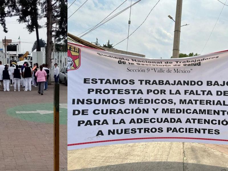 Trabajadores de la salud de Cuautitlán y Ecatepec protestan por desabasto de medicamentos