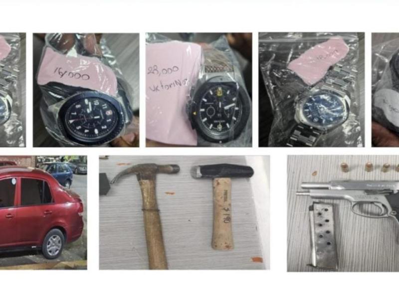 Tras persecución, detienen a 3 sujetos que robaron relojería en la Álvaro Obregón