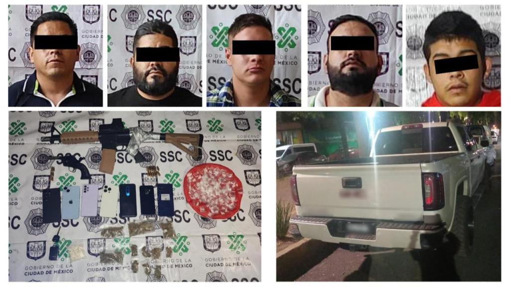 Cinco presuntos secuestradores fueron detenidos por policías de la Secretaría de Seguridad Ciudadana (SSC) de la Ciudad de México
