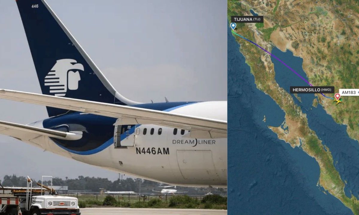 Avión de Aeroméxico aterriza de emergencia en Hermosillo; iba a la CDMX