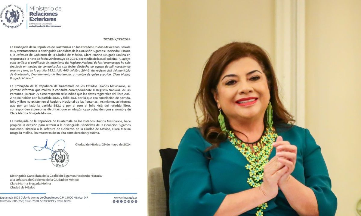 Clara Brugada presenta carta de embajada de Guatemala que confirma que si es mexicana