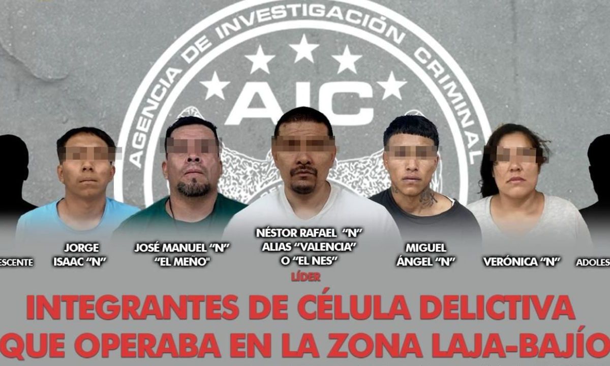 Los detenidos son Néstor Rafael “N” alias “Valencia” o “El Nes”, José Manuel “N” alias “Meño”, Miguel Ángel “N”, Verónica“N”, Jorge  Isaac “N”
