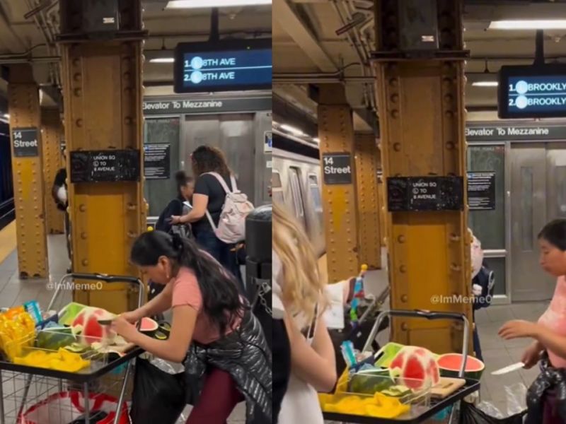 VIDEO: Mujer vende fruta en puesto ambulante dentro del Metro de NY; se viraliza