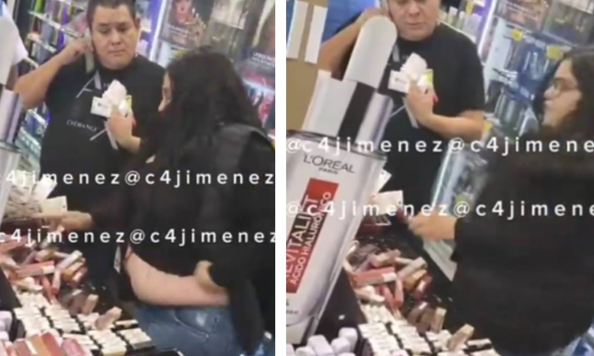 Una mujer fue sorprendida robándose unos artículos de maquillaje de un supermercado en la alcaldía Cuauhtémoc.