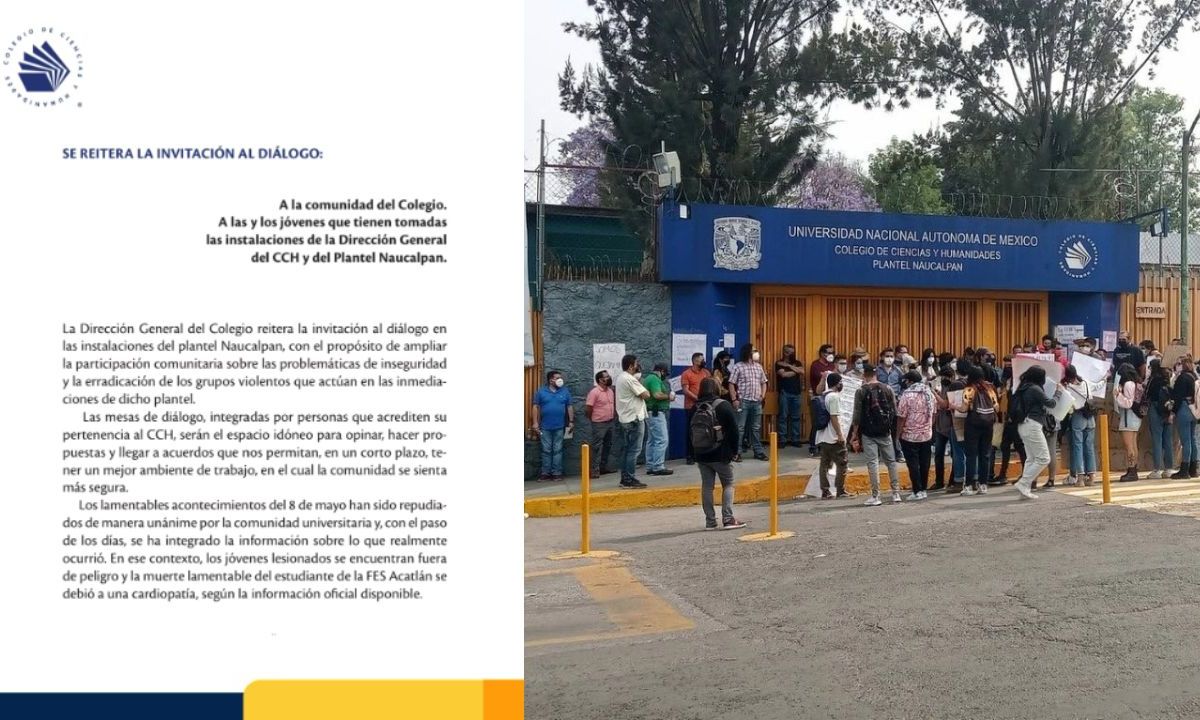 La Dirección General del CCH Naucalpan sigue insistiendo a estudiantes que entreguen las instalaciones de su plantel con mesas de diálogo