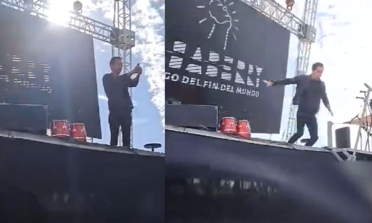 El mago Jean Paul Olhaberry se salvó de ser aplastado por una pantalla gigante que cayó sobre el escenario instalado durante los festejos del Centro Cultural de San Antonio