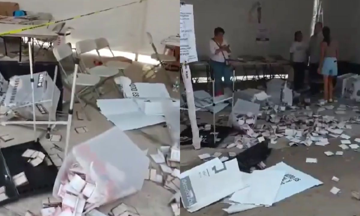 Denuncian y exhiben casilla electoral destruida en San Juan del Río
